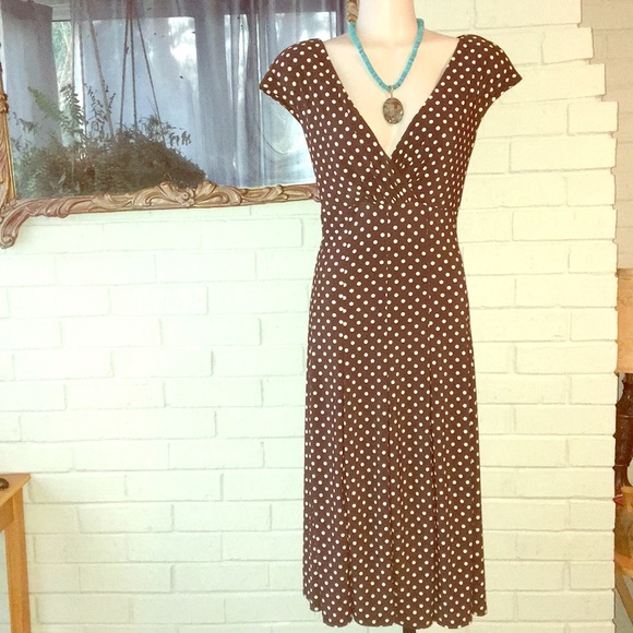 Lauren Ralph Lauren Dresses & Skirts - Ralph Lauren dress brown pull over polkadot retro